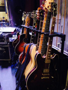 George Benson's guitar rack, backstage